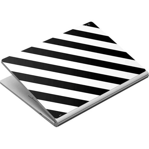 Black and White Geometric Stripes Surface Book Skin