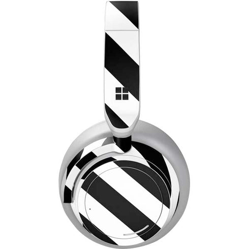 Black and White Geometric Stripes Surface Headphones Skin