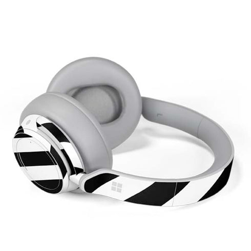 Black and White Geometric Stripes Surface Headphones Skin