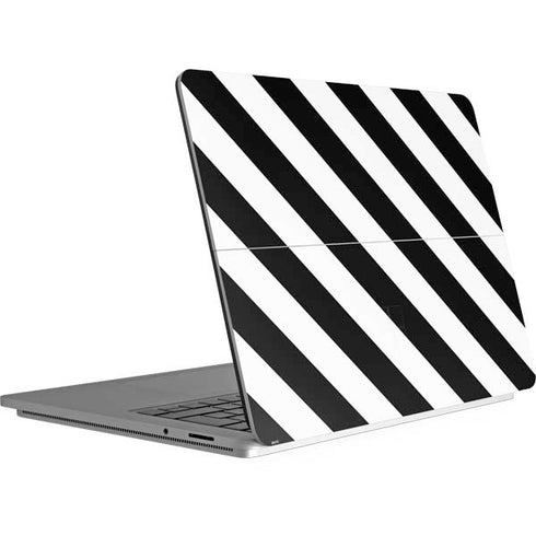 Black and White Geometric Stripes Surface Laptop Studio Skin