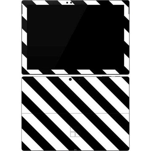Black and White Geometric Stripes Surface Pro 7 Skin