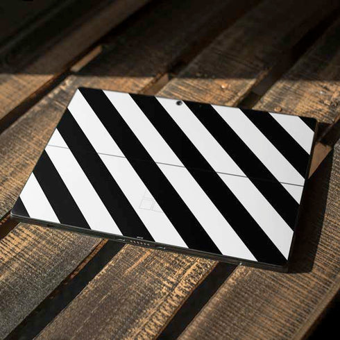 Black and White Geometric Stripes Surface Pro 7 Skin