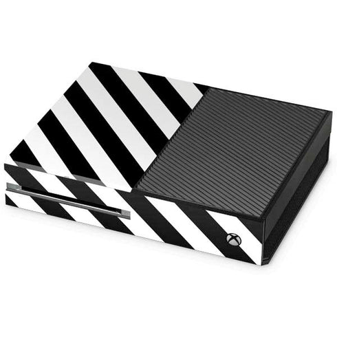 Black and White Geometric Stripes Xbox One Console Skin