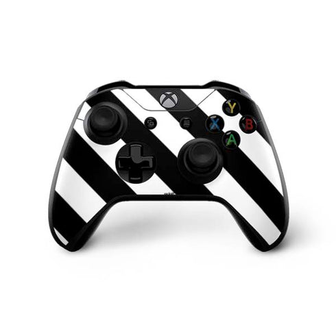 Black and White Geometric Stripes Xbox One X Controller Skin