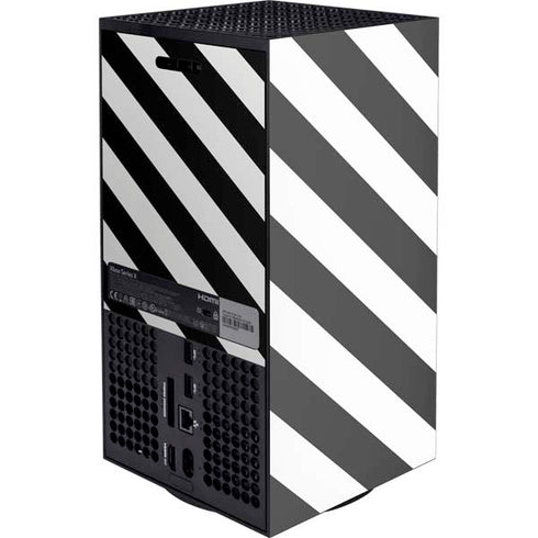 Black and White Geometric Stripes Xbox Series X Console Skin