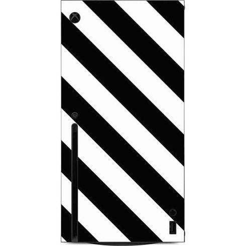 Black and White Geometric Stripes Xbox Series X Console Skin