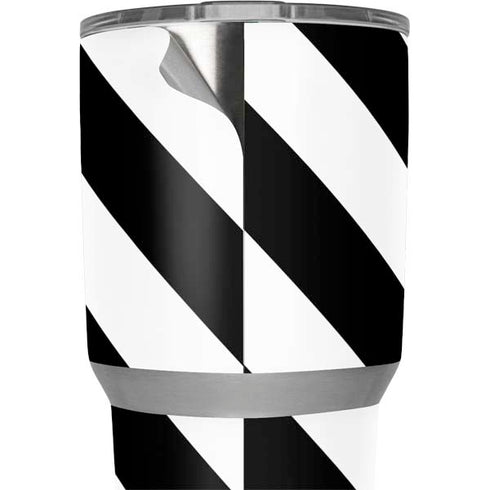 Black and White Geometric Stripes Yeti 30oz Rambler Tumbler Skin