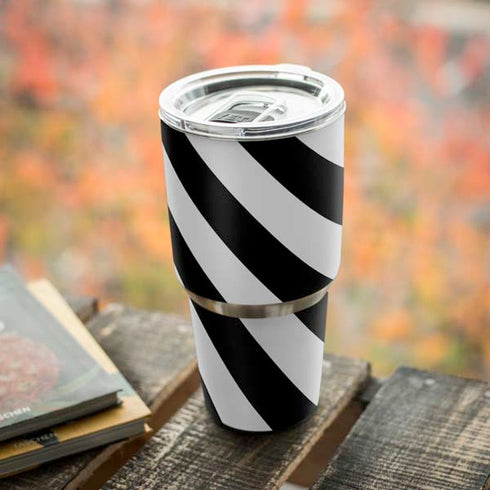 Black and White Geometric Stripes Yeti 30oz Rambler Tumbler Skin
