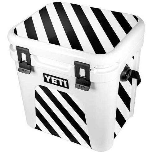 Black and White Geometric Stripes YETI Roadie 24 Hard Cooler Skin