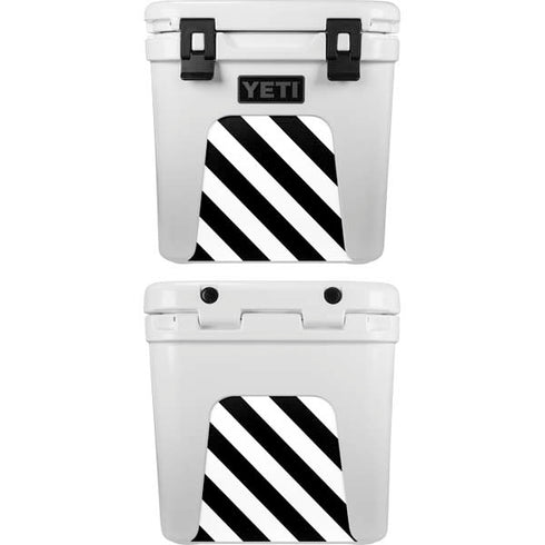 Black and White Geometric Stripes YETI Roadie 24 Hard Cooler Skin