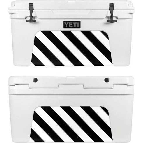 Black and White Geometric Stripes YETI Tundra 75 Hard Cooler Skin