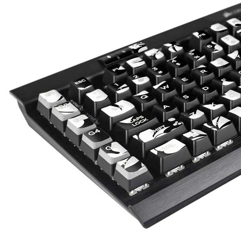 Black and White K95 RGB PLATINUM Mechanical Gaming Keyboard Skin