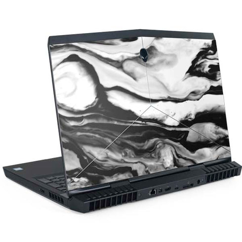Black and White Marble Ink Dell Alienware Skin