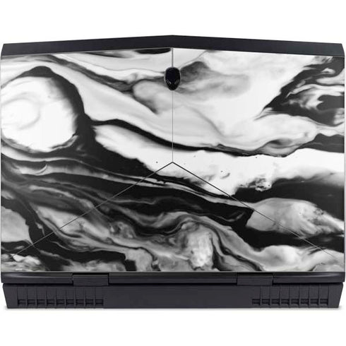 Black and White Marble Ink Dell Alienware Skin