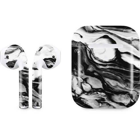 Black and White Marble Ink Apple AirPods 2 Skin