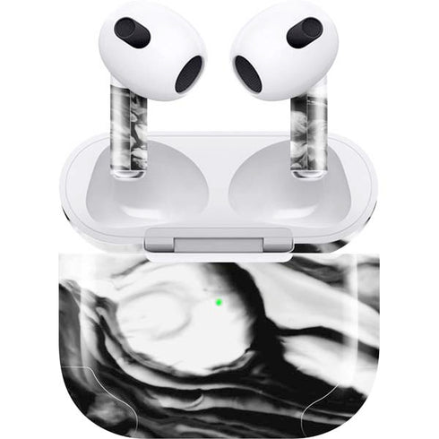 Black and White Marble Ink Apple AirPods (3rd Gen 2021) Skin