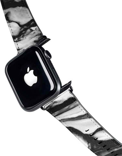 Black and White Marble Ink Apple Watch Band 42-44mm