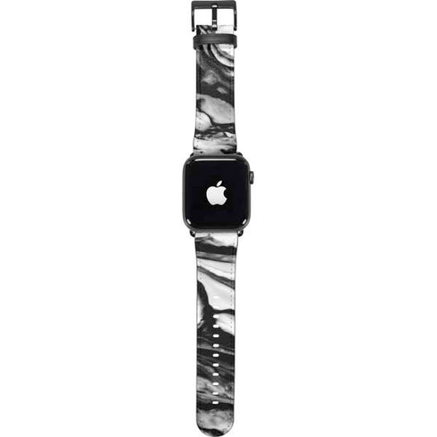 Black and White Marble Ink Apple Watch Band 38-40mm