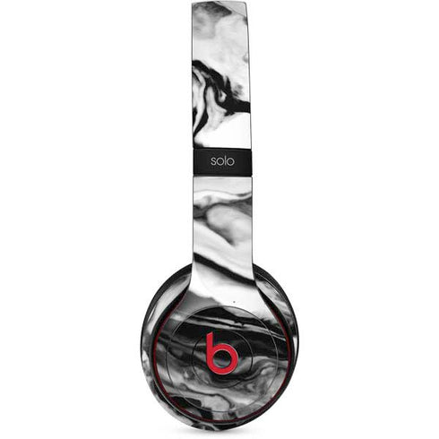 Black and White Marble Ink Beats Solo 2 Wireless Skin