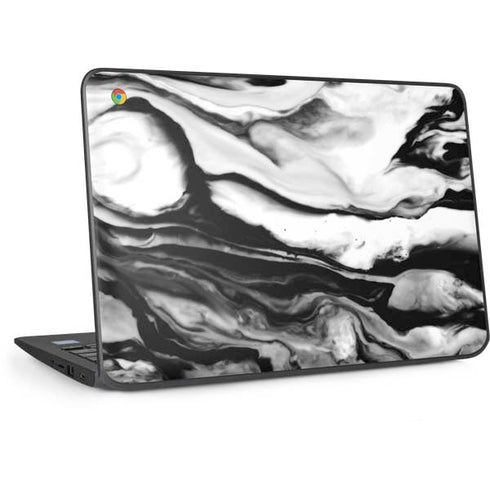 Black and White Marble Ink HP Chromebook Skin