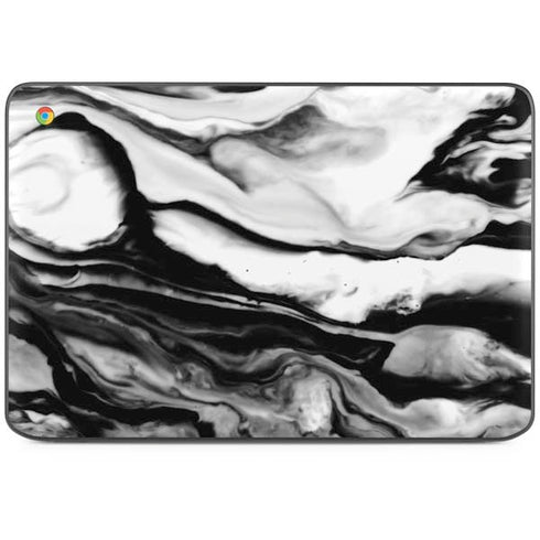 Black and White Marble Ink HP Chromebook Skin