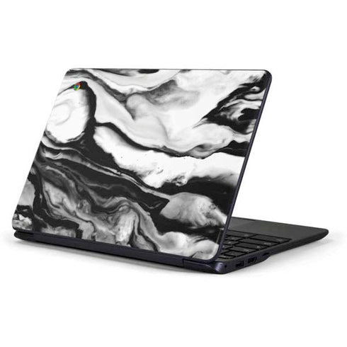 Black and White Marble Ink Samsung Chromebook Skin