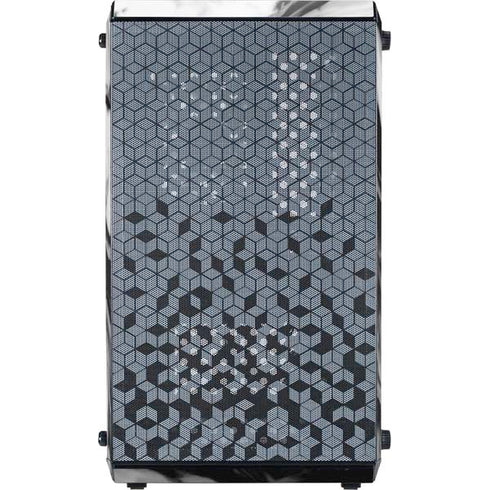 Black and White Marble Ink Cooler Master MasterBox Q300L Mini Tower Skin