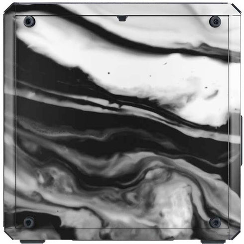 Black and White Marble Ink Cooler Master MasterBox Q300L Mini Tower Skin