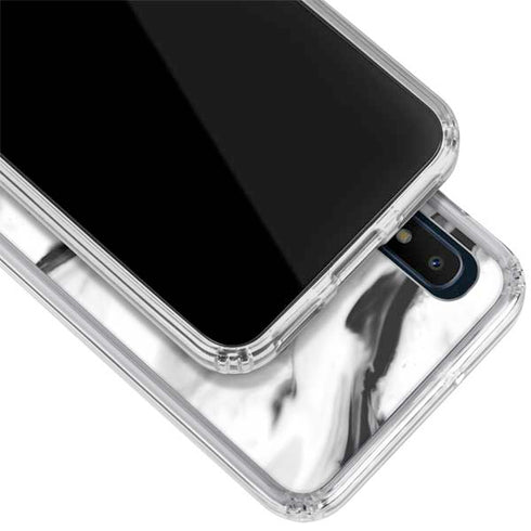 Black and White Marble Ink Galaxy A10e Clear Case