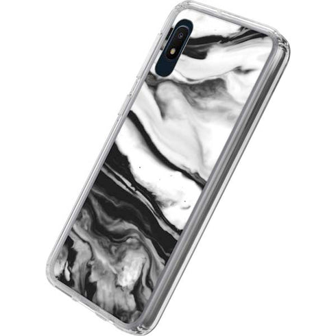 Black and White Marble Ink Galaxy A10e Clear Case