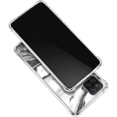 Black and White Marble Ink Galaxy A12 Clear Case