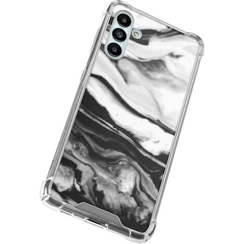 Black and White Marble Ink Galaxy A13 5G Clear Case
