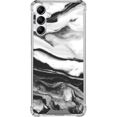 Black and White Marble Ink Galaxy A14 5G Clear Case
