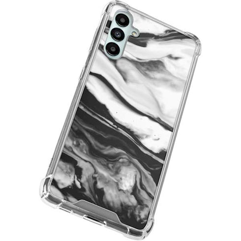Black and White Marble Ink Galaxy A15 5G Clear Case
