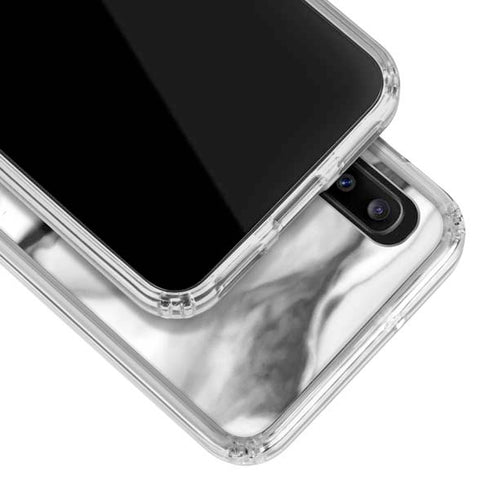 Black and White Marble Ink Galaxy A20 Clear Case