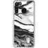 Black and White Marble Ink Galaxy A21 Clear Case