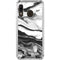 Black and White Marble Ink Galaxy A30 Clear Case