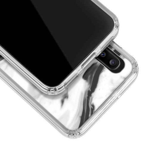 Black and White Marble Ink Galaxy A30 Clear Case