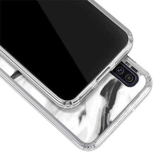 Black and White Marble Ink Galaxy A50 Clear Case