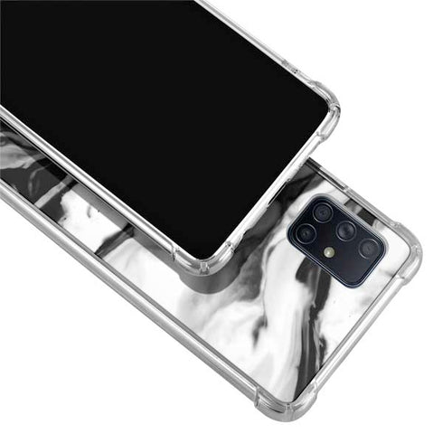 Black and White Marble Ink Galaxy A51 5G Clear Case
