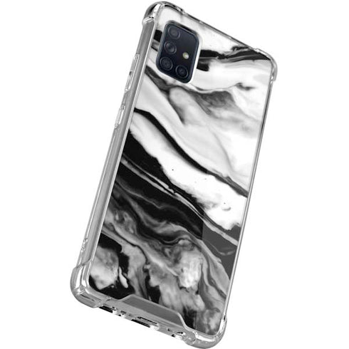Black and White Marble Ink Galaxy A51 5G Clear Case
