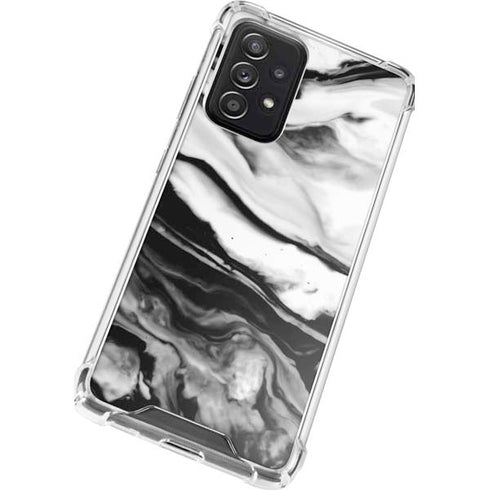 Black and White Marble Ink Galaxy A52 5G Clear Case