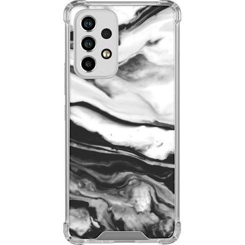 Black and White Marble Ink Galaxy A53 5G Clear Case