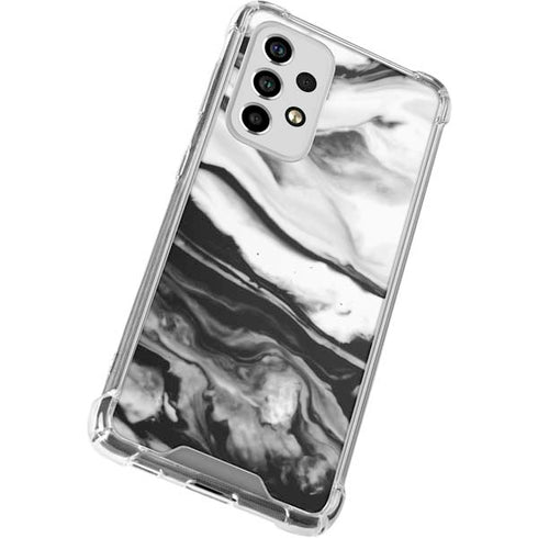 Black and White Marble Ink Galaxy A53 5G Clear Case