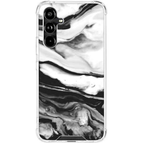 Black and White Marble Ink Galaxy A54 5G Clear Case