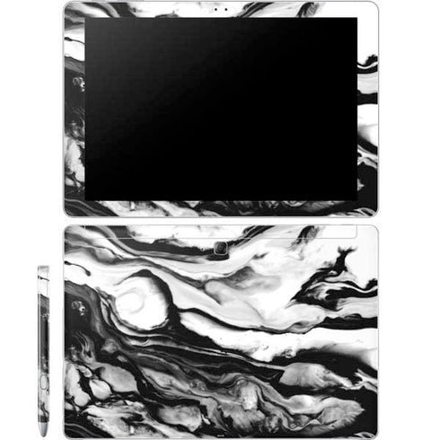 Black and White Marble Ink Galaxy Book 12in Skin