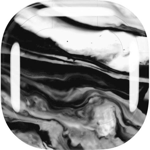 Black and White Marble Ink Galaxy Buds Live Skin