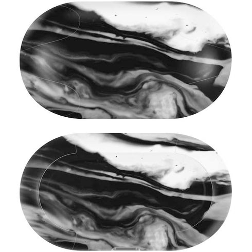 Black and White Marble Ink Galaxy Buds Plus Skin