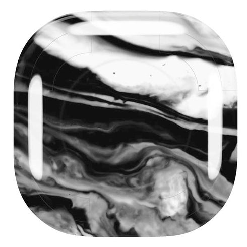 Black and White Marble Ink Galaxy Buds Pro Skin