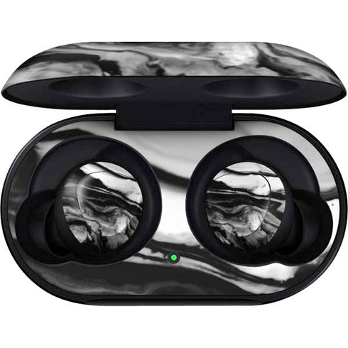 Black and White Marble Ink Galaxy Buds Skin